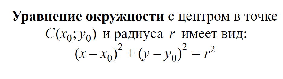 Уравнение окружности