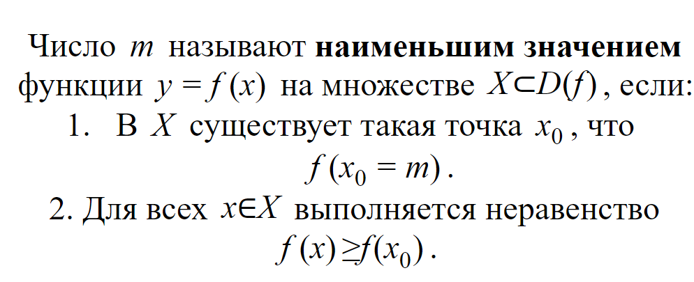 Наименьшее значение функции