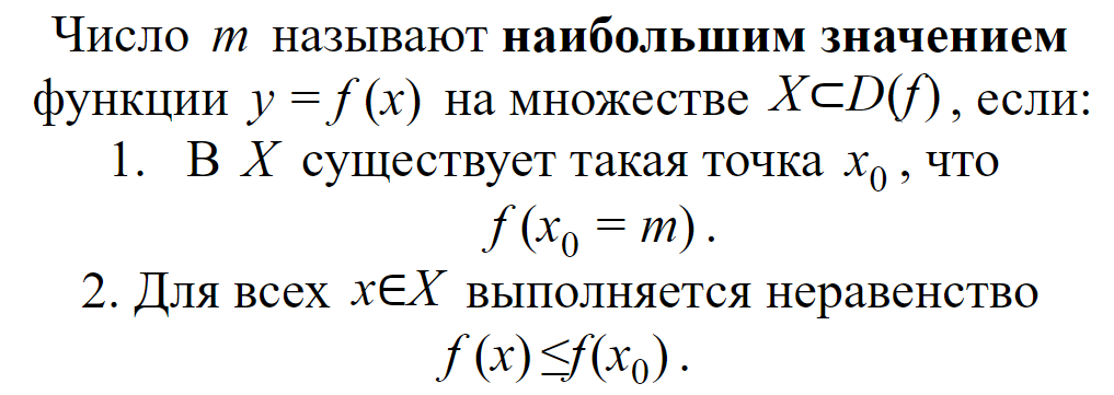 Наибольшее значение функции